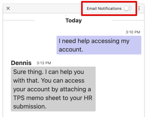 enable email notifications